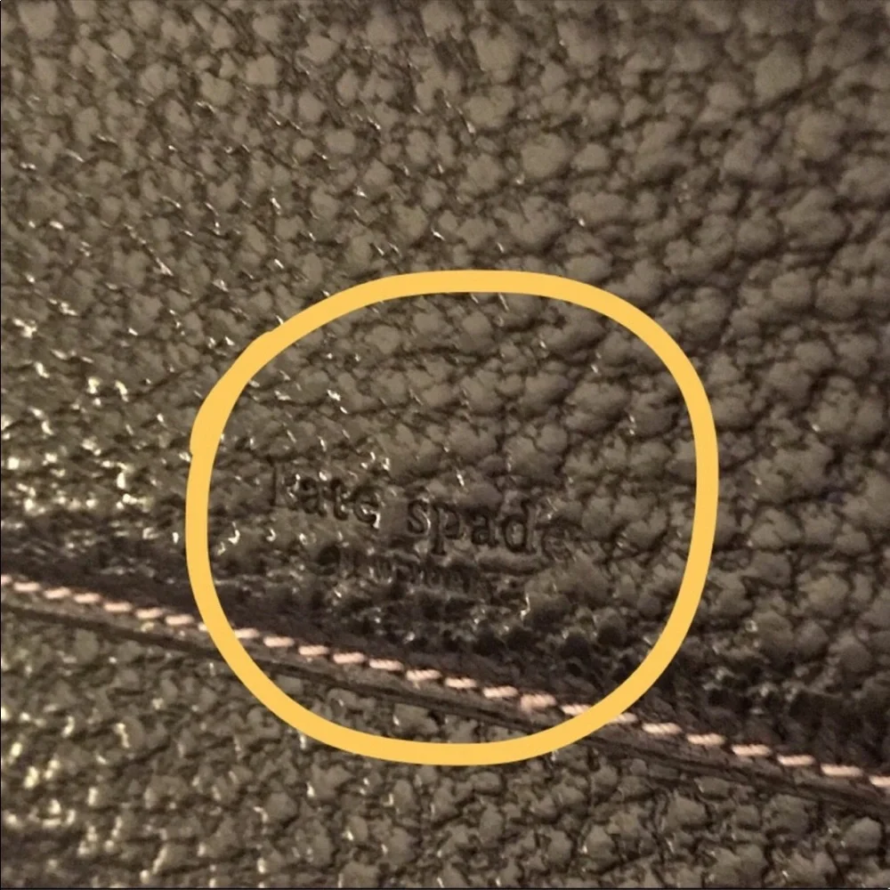 Kate Spade vintage pebbled tri-folding wallet black - Picture 4 of 9